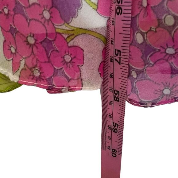 Vintage 1970s trad Long Sleeve Floral Empire Waist Dress Chiffon Modest small - Picture 4 of 15